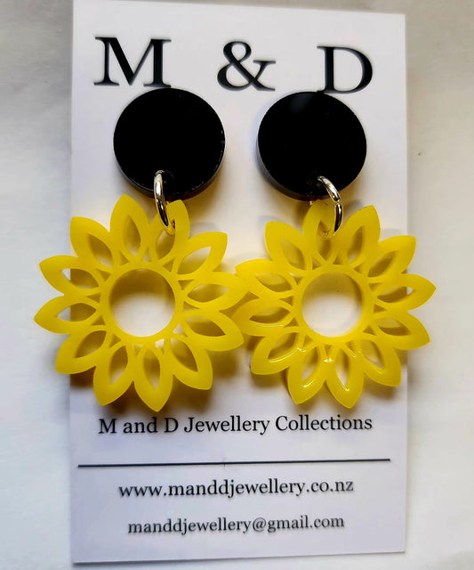 Sunflower Stud Dangles Earrings