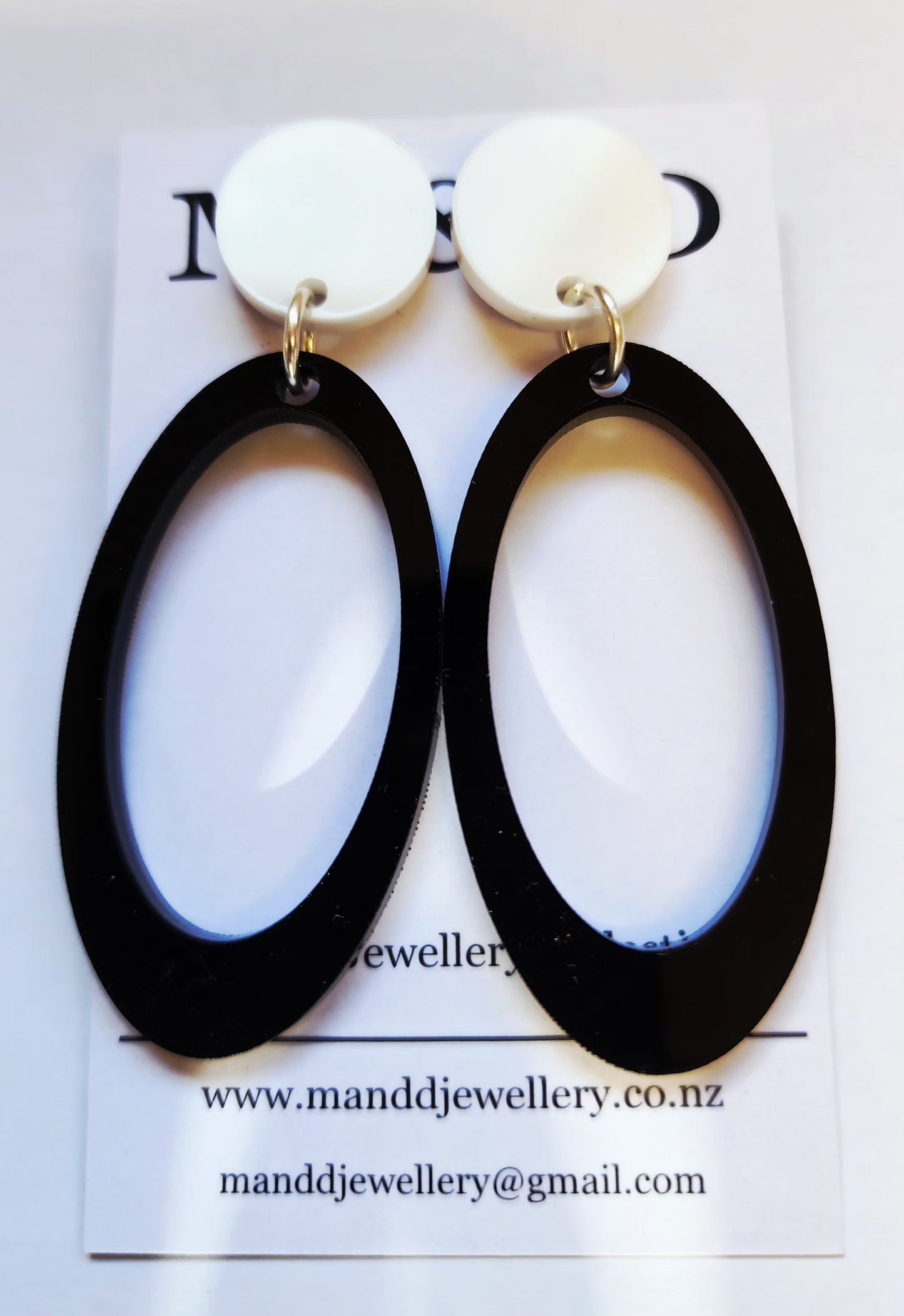 Oval Skinny Stud Dangle Earrings