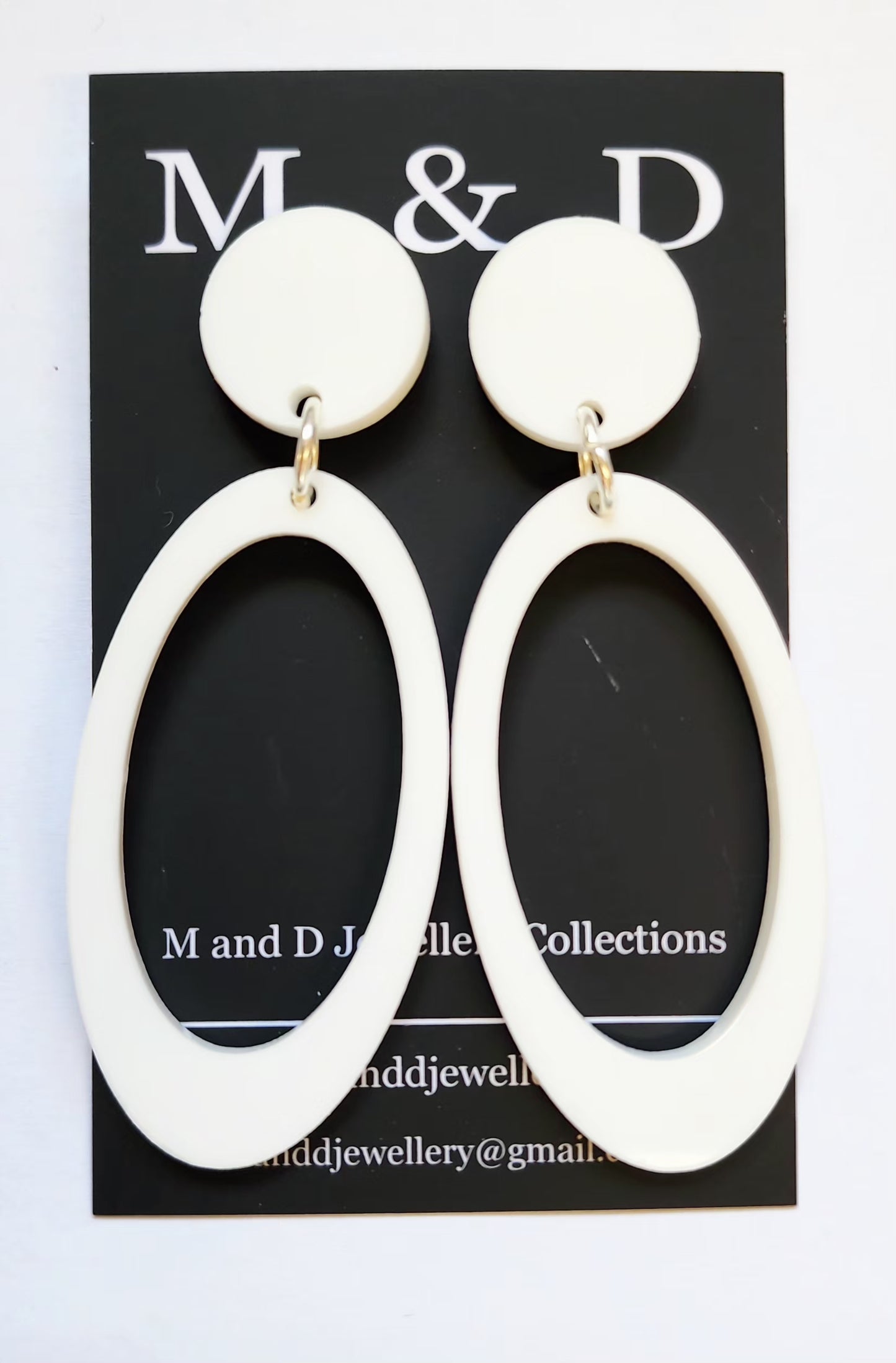 Oval Skinny Stud Dangle Earrings