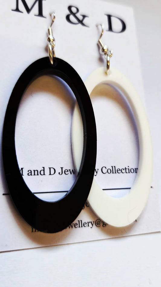 Oval Skinny Dangle Earrings