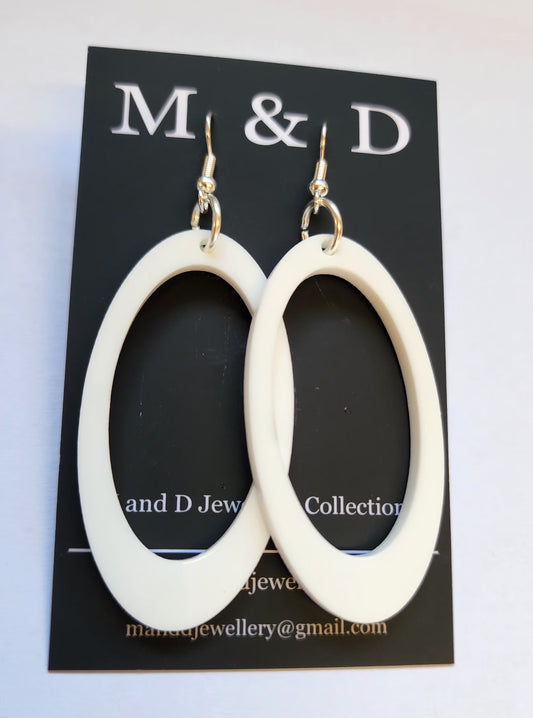 Oval Skinny Dangle Earrings