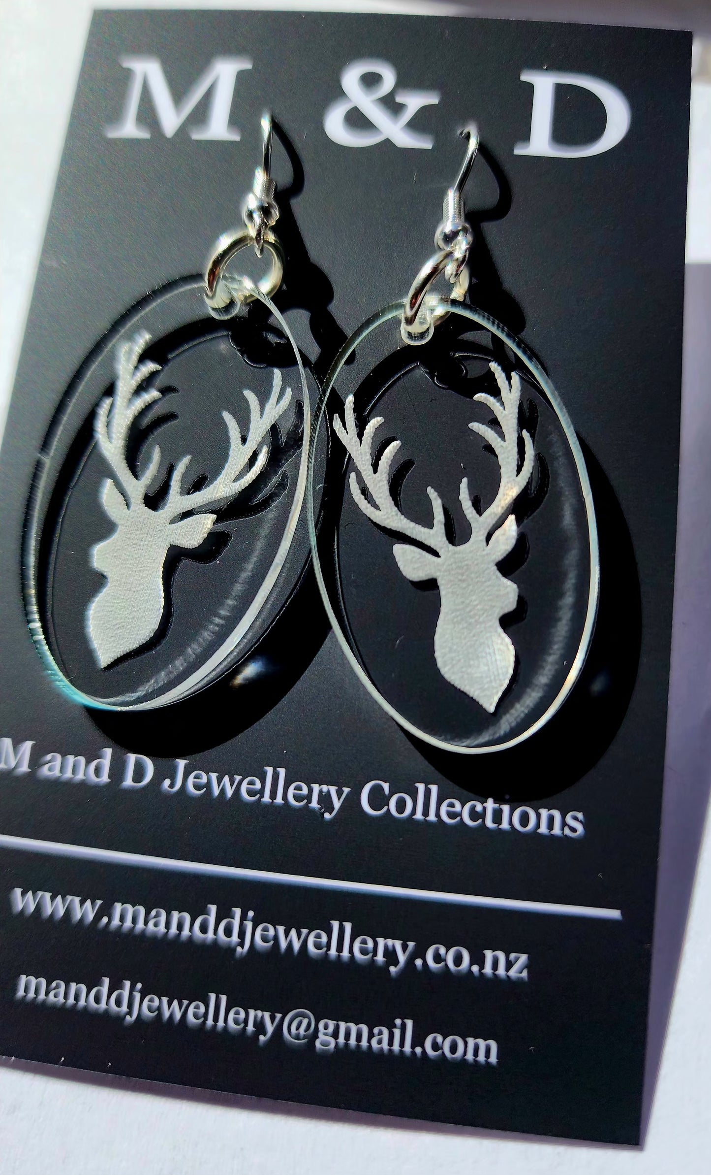 Stag Little Dangles Engraved Earrings