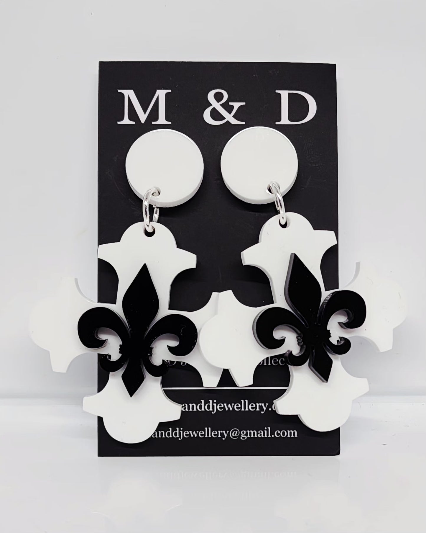 Botonee Cross with Fleur Layer Stud Dangles