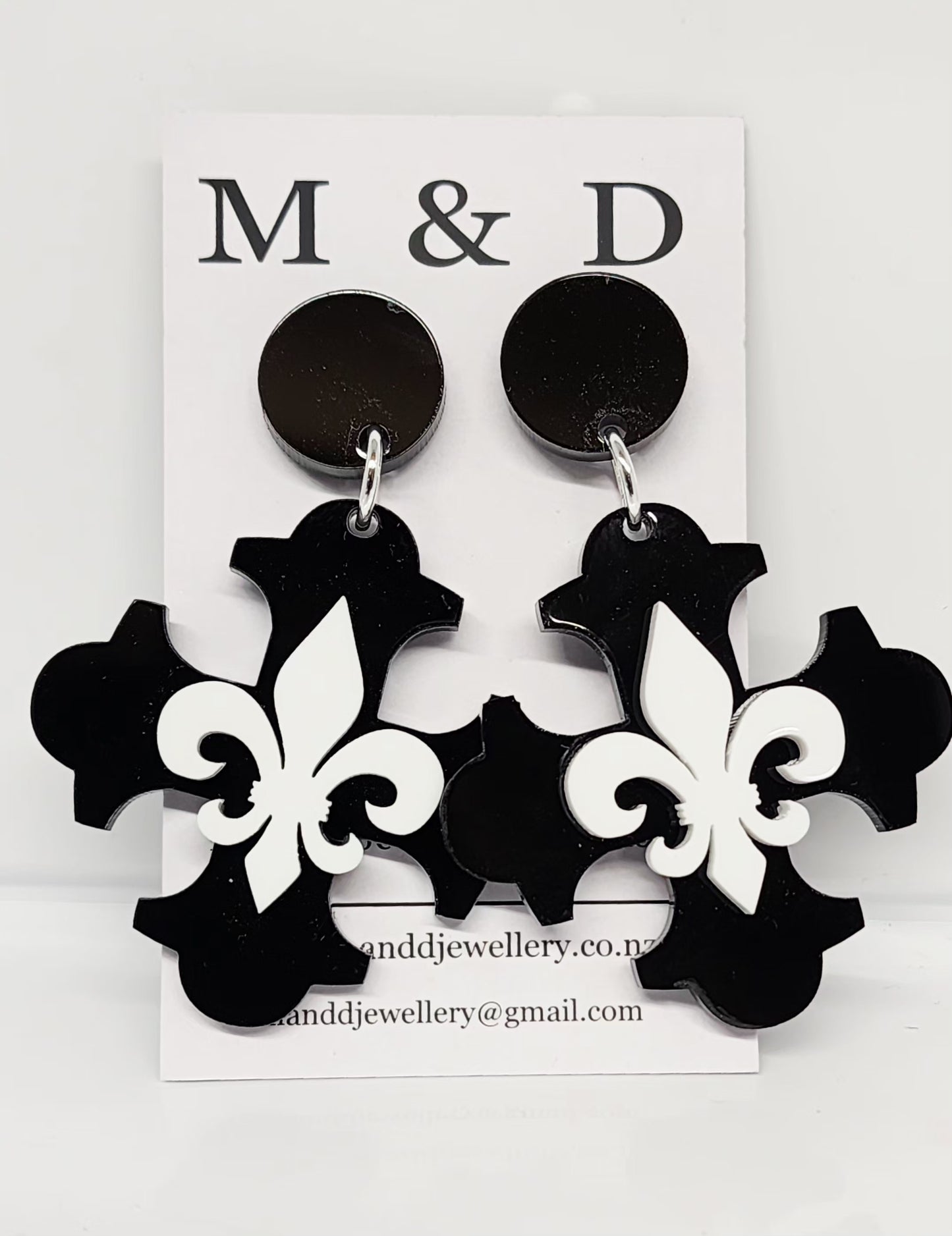Botonee Cross with Fleur Layer Stud Dangles