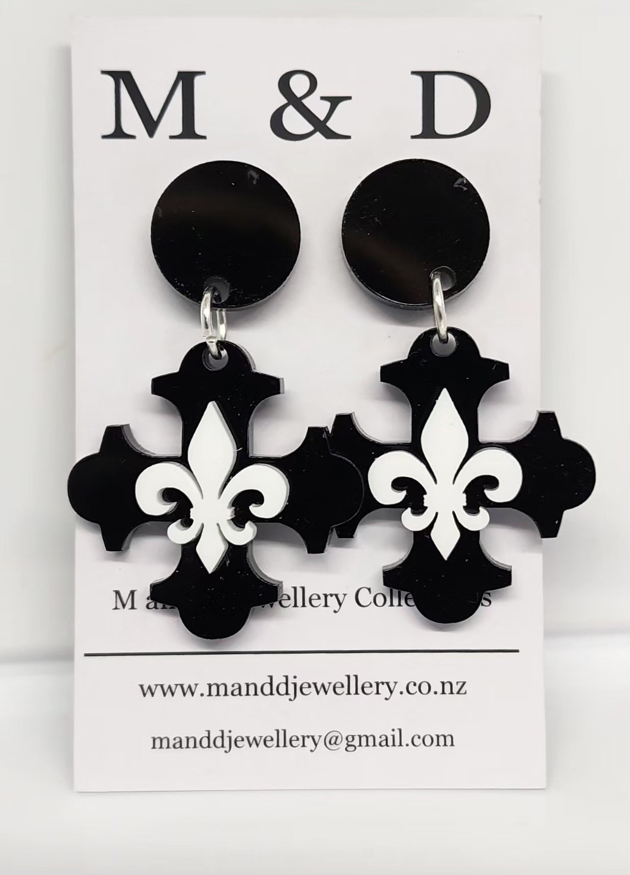 Botonee Cross with Fleur Layer little Stud Dangles