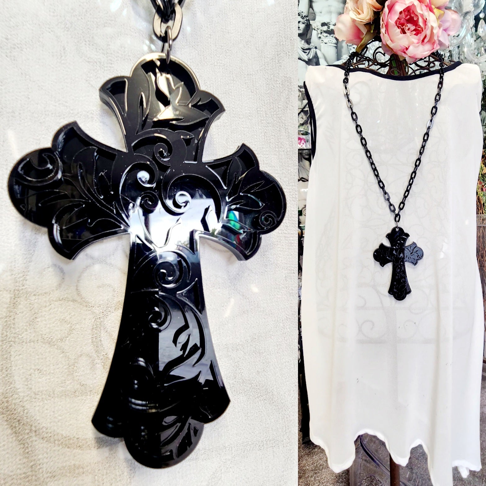 Filagree Layered Cross on Chain – M and D Jewellery