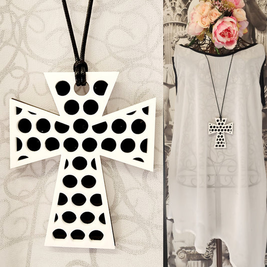 Polkadot Cross Reversible Statement Necklace