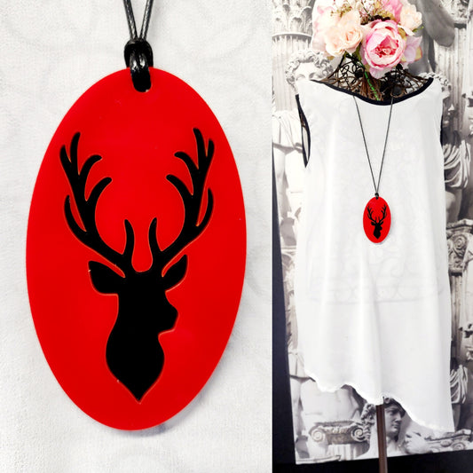 Stag in Oval Statement Necklace