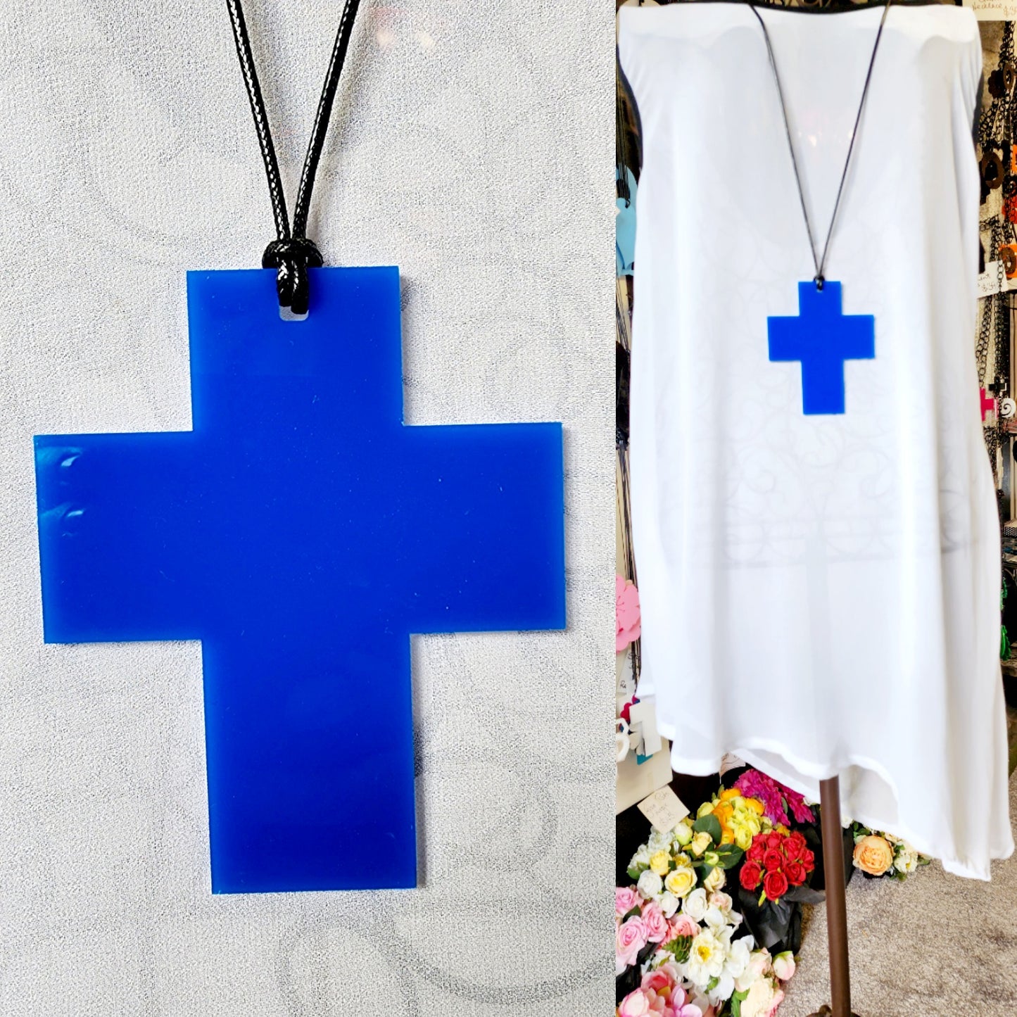 Chunky Short Cross Statement Necklace