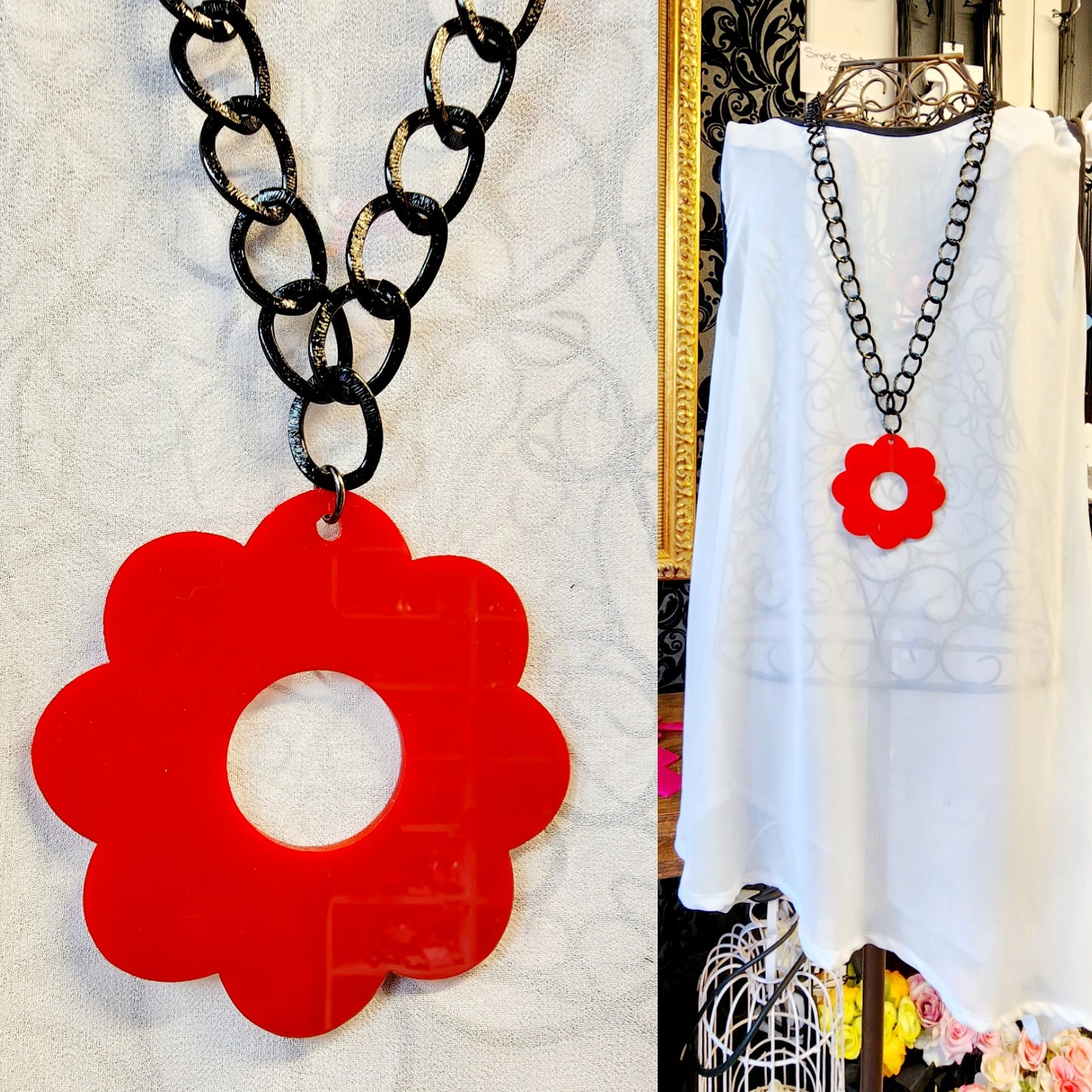 Chained Flower Power Necklace 3mm