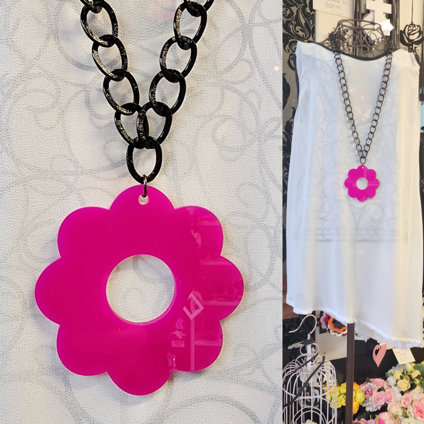 Chained Flower Power Necklace 3mm