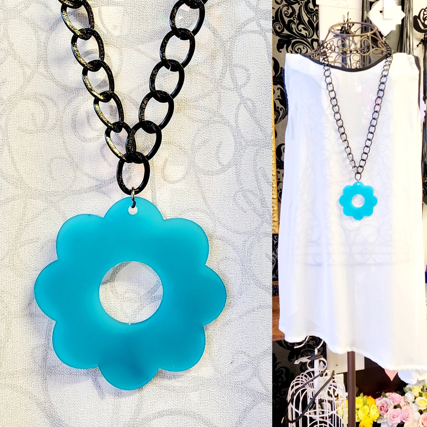 Chained Flower Power Necklace 3mm