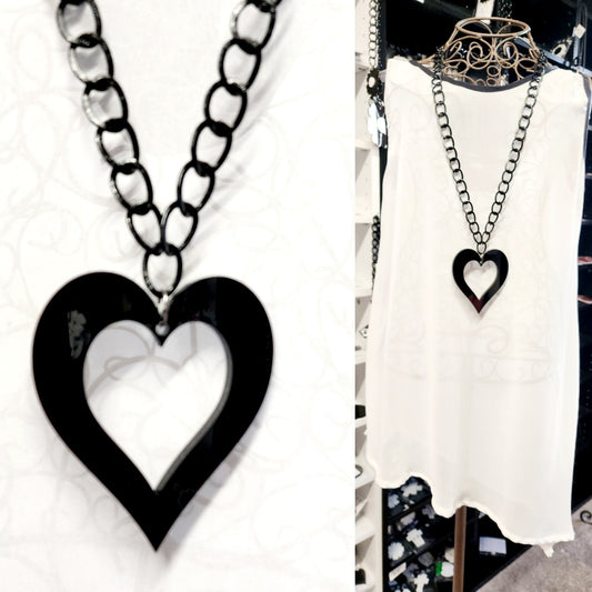 Chained 6mm Hollow Heart Necklace