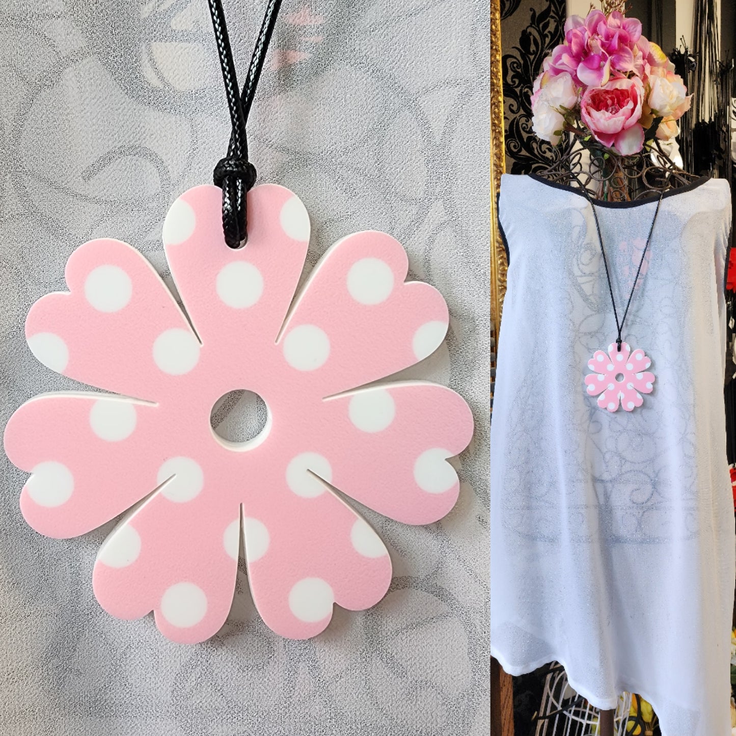 Patterned Spot Petal Statement Necklace