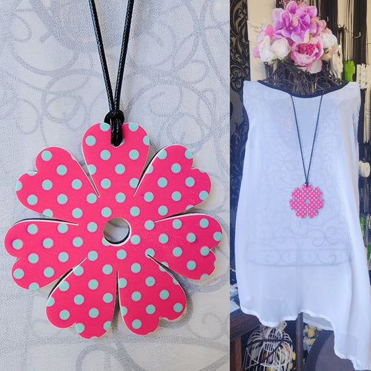 Patterned Spot Petal Statement Necklace