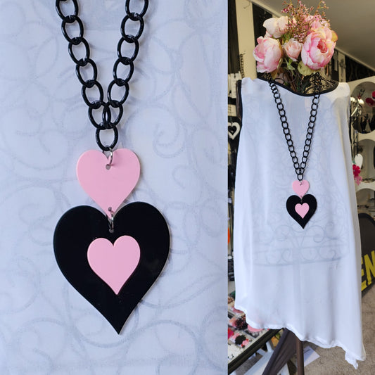 Chained Hearty Heart 3 piece Statement Necklace