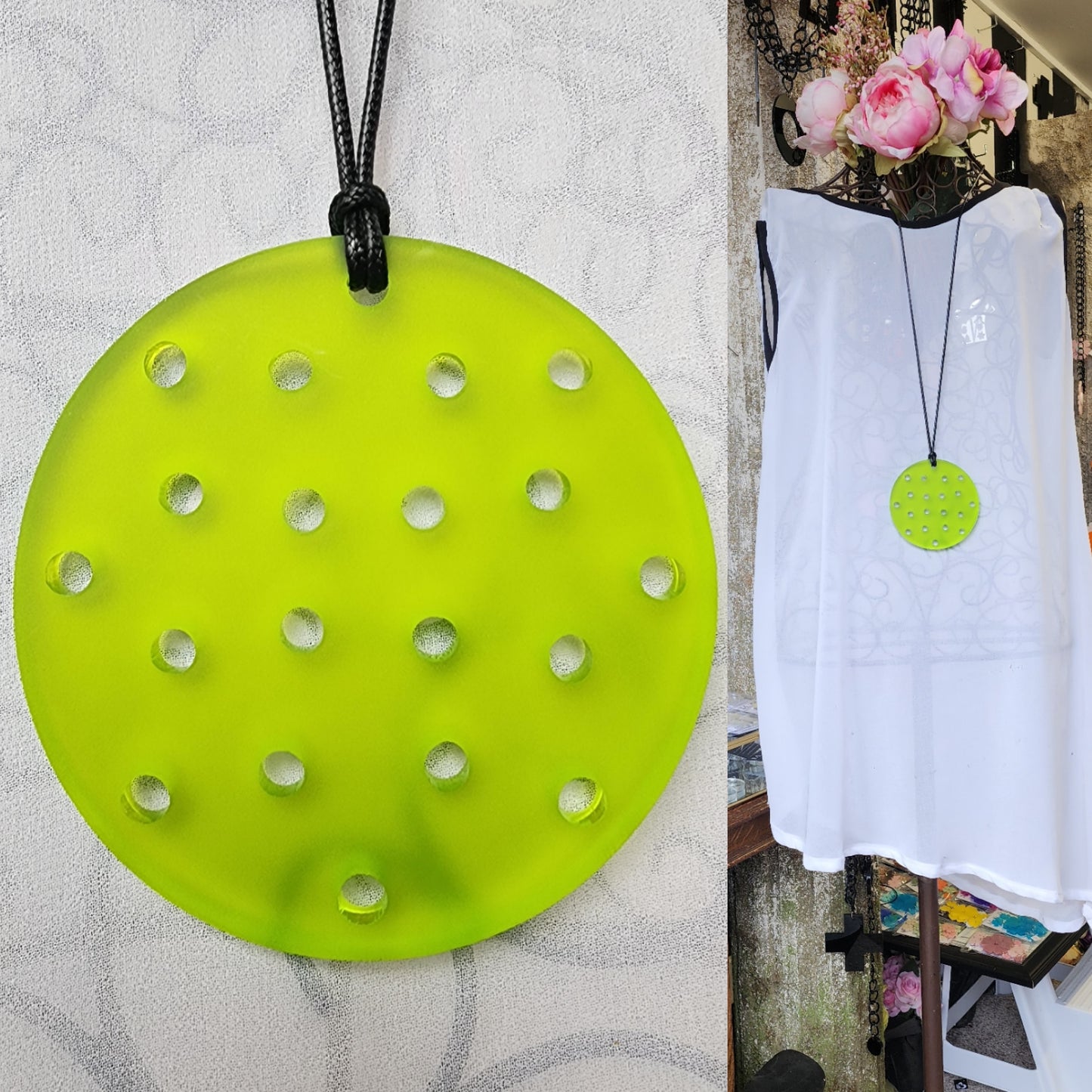 Circle Statement Necklace with Spots