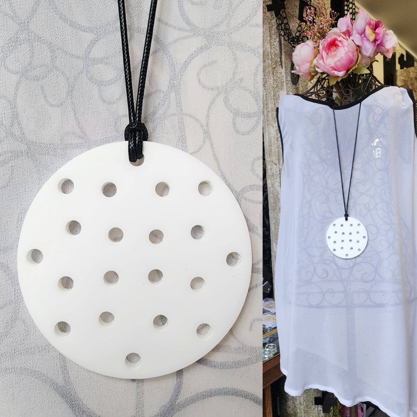 Circle Statement Necklace with Spots