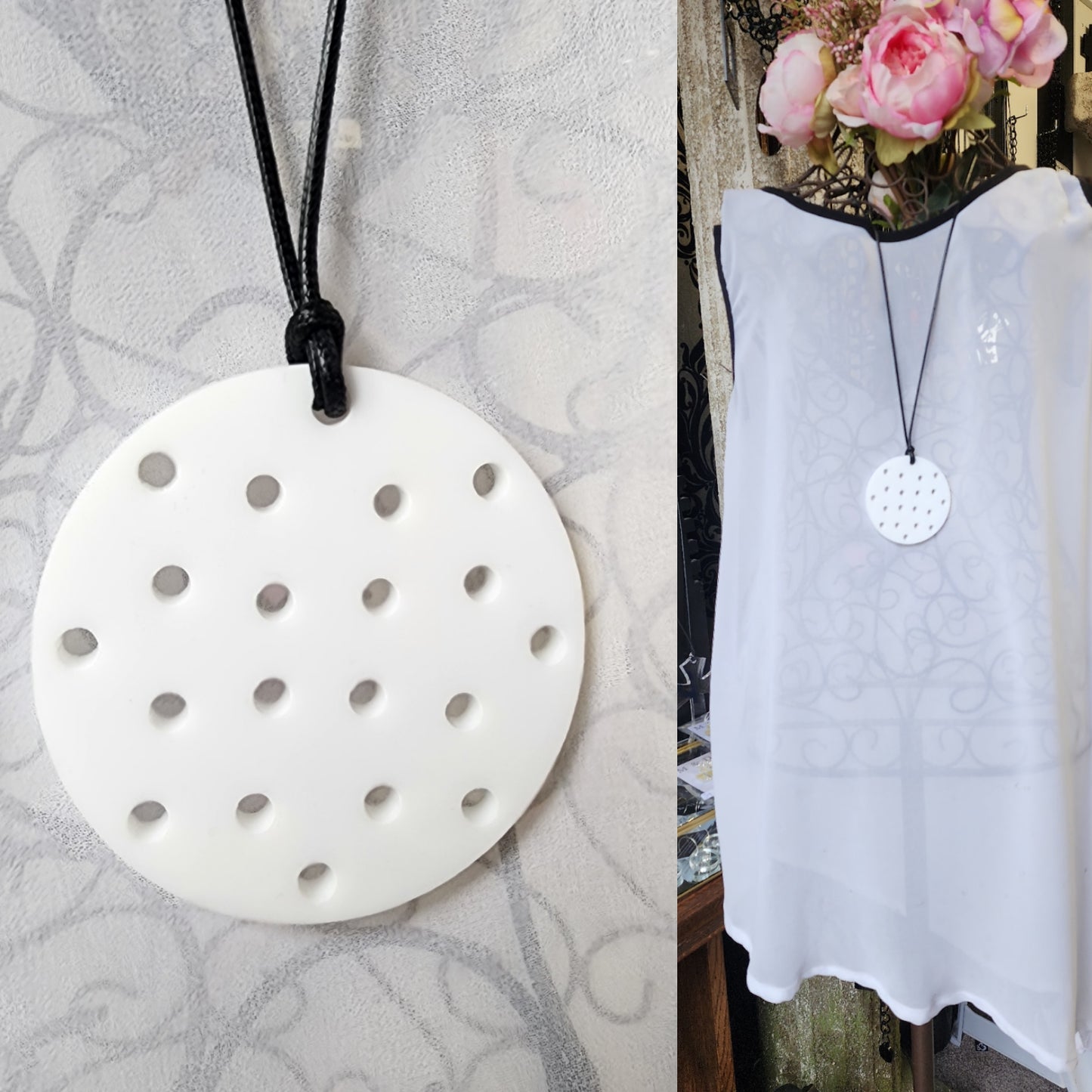 Circle Statement Necklace with Spots