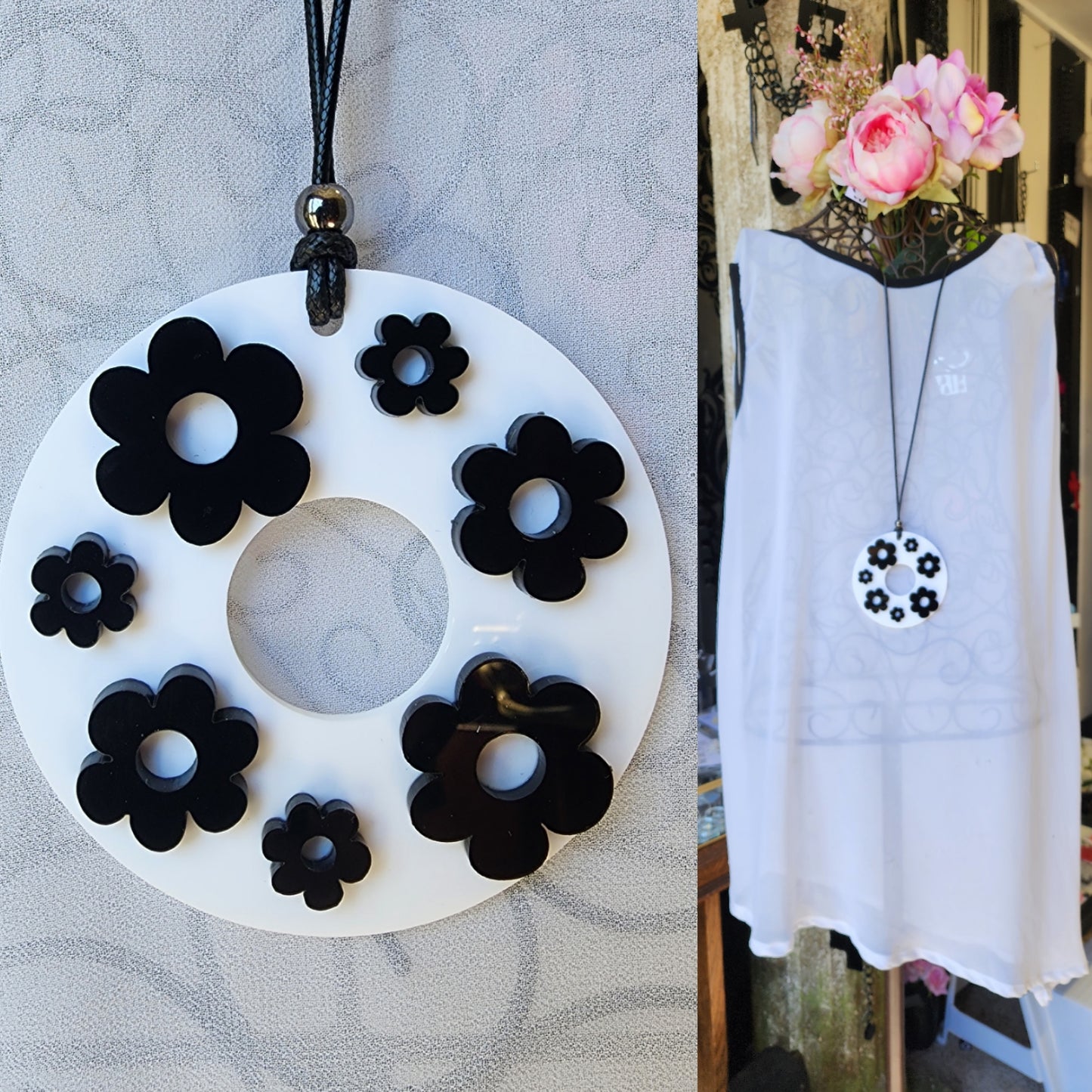 Flora Circle Hollow Statement Necklace