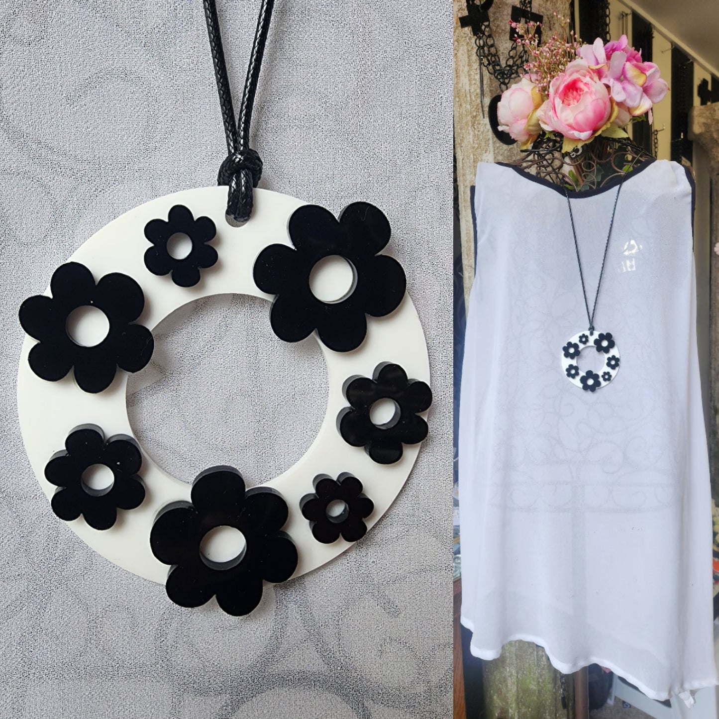 Flora Circle Hollow Statement Necklace