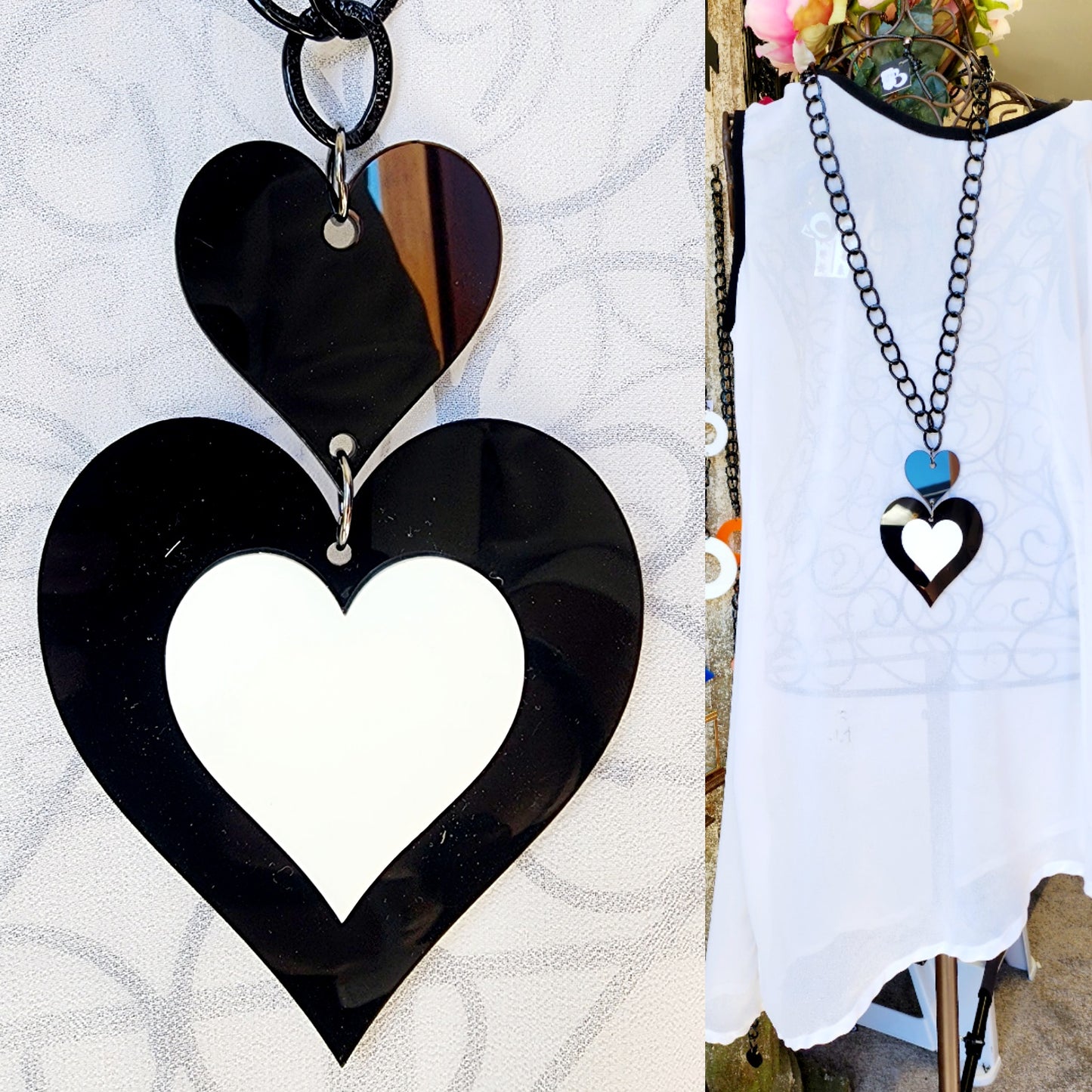 Chained Hearty Heart 3 piece Statement Necklace