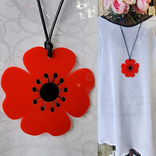 ANZAC Poppy Too Statement Necklace