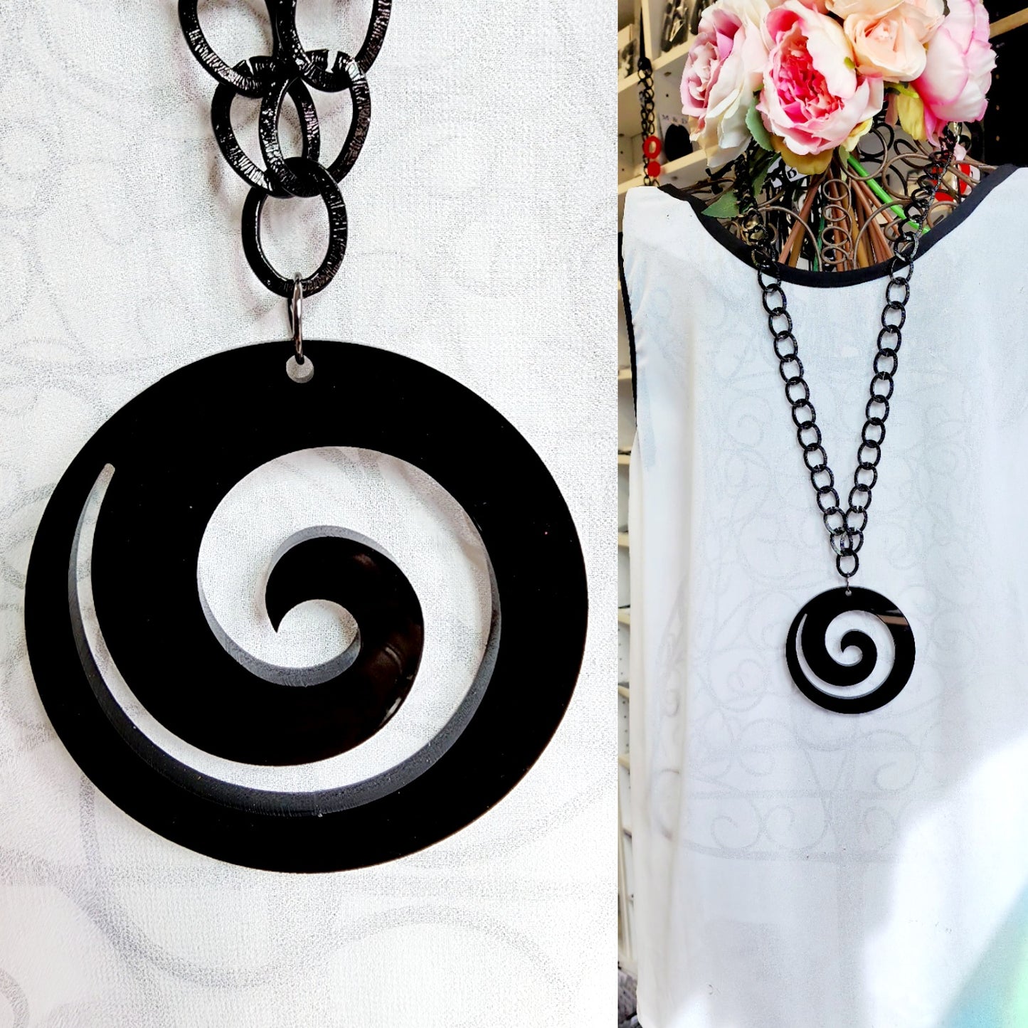 Koru Circle Chained Necklace 6mm Thickness