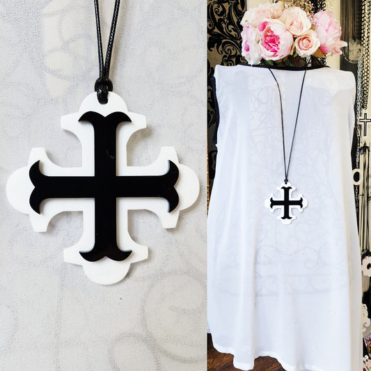 Botonee Bar Cross Statement Necklace