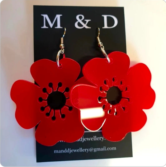 ANZAC Poppy Too Dangles earrings