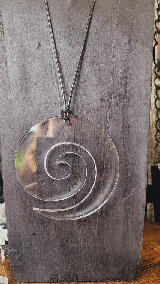 Clear chunky koru 6mm thickness necklace