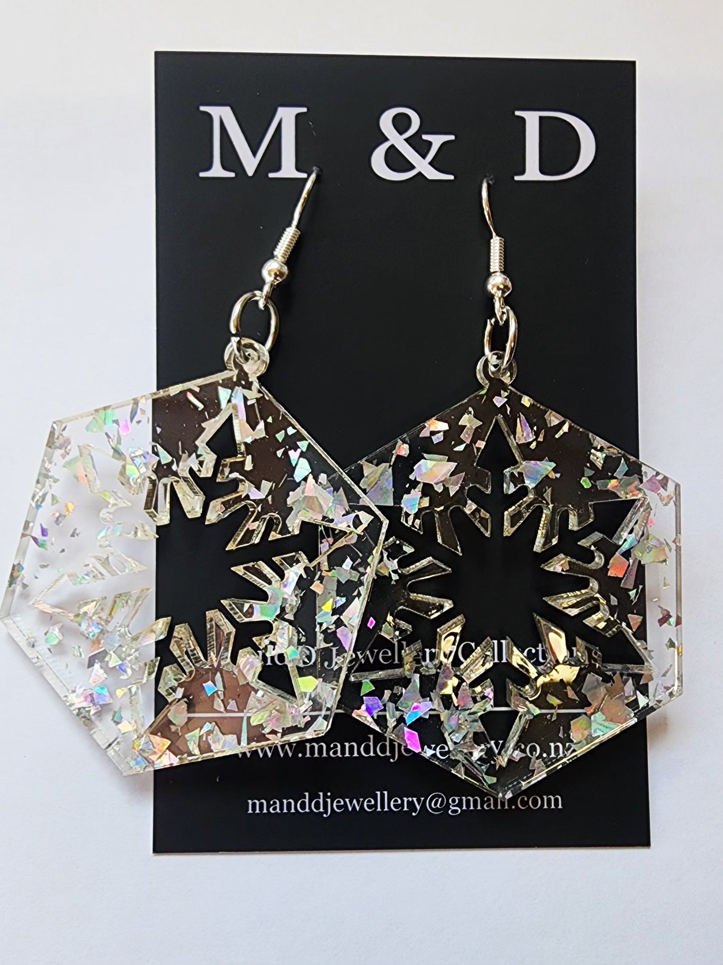 Christmas Glitter Flake Earrings