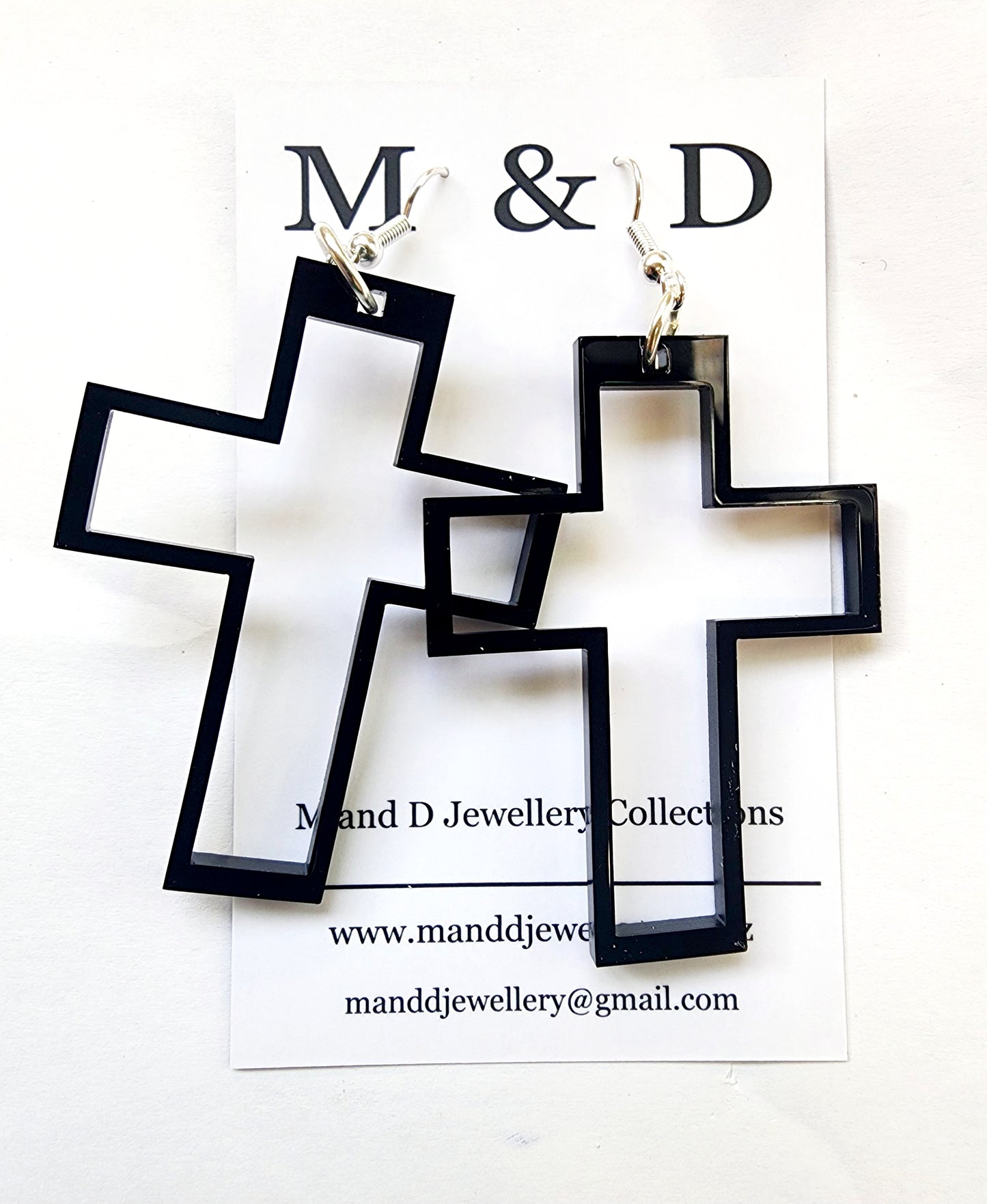 Cross Frame Dangle Earrings