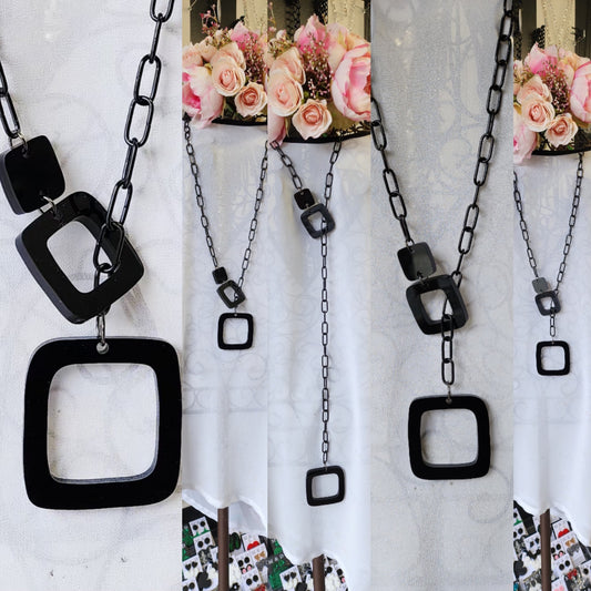Chained Slip Style Cube Necklace