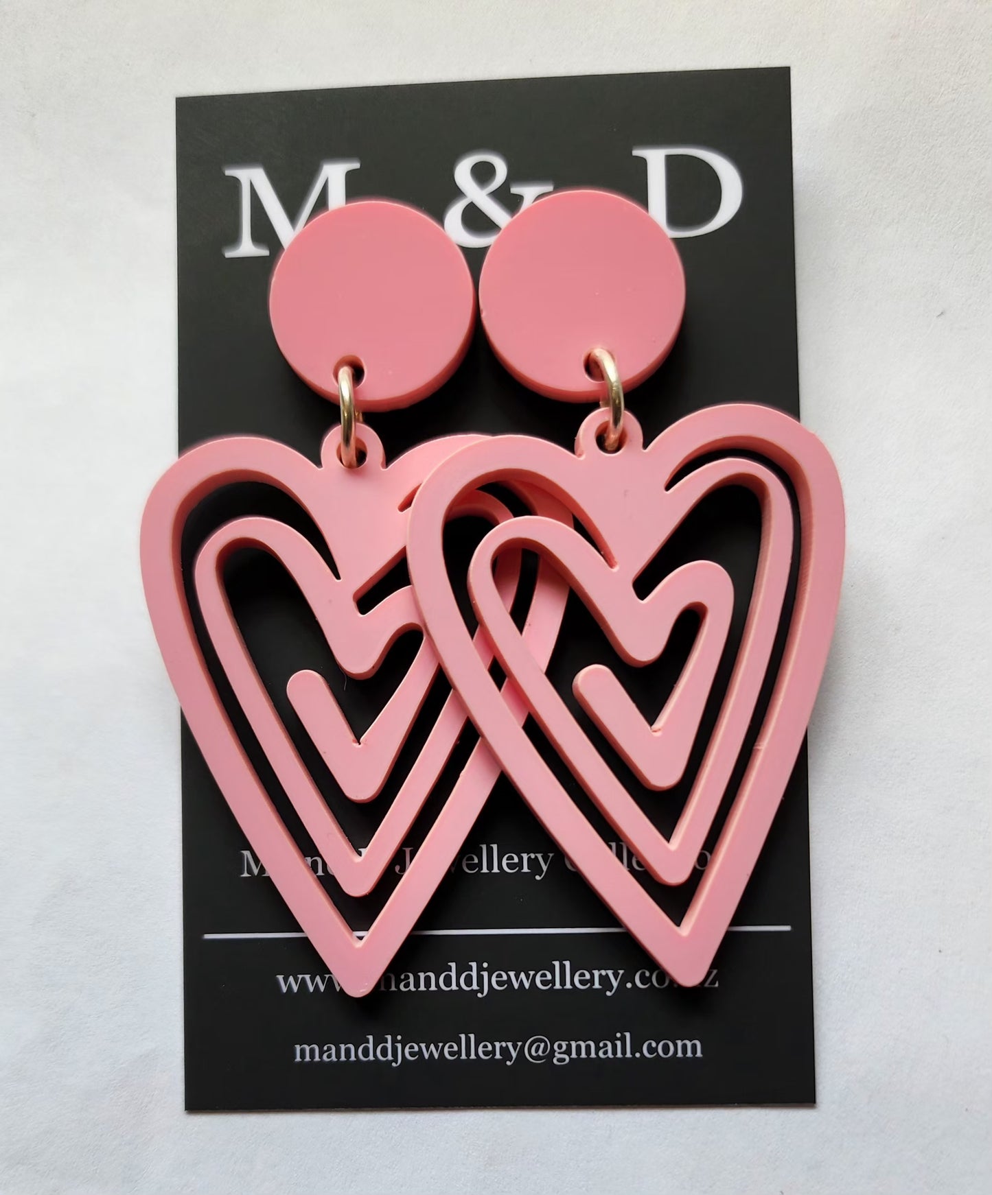 Heart Maze Stud Dangle Earrings