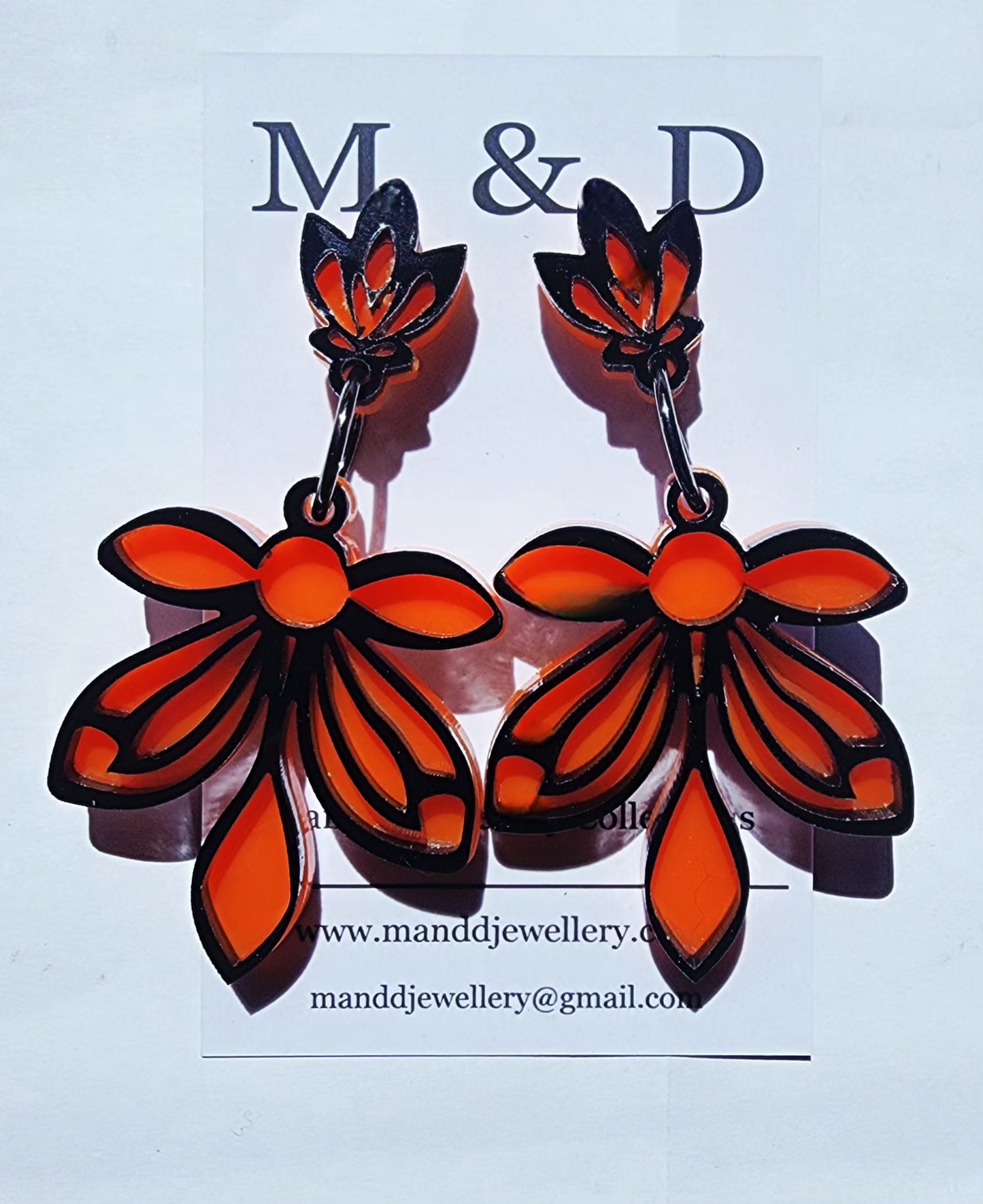 Orchid Mirrored Stud Dangles Earrings