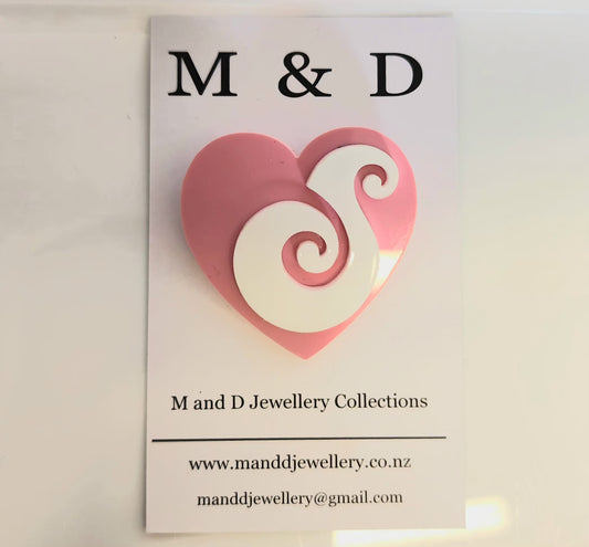 Heart with Koru Brooch