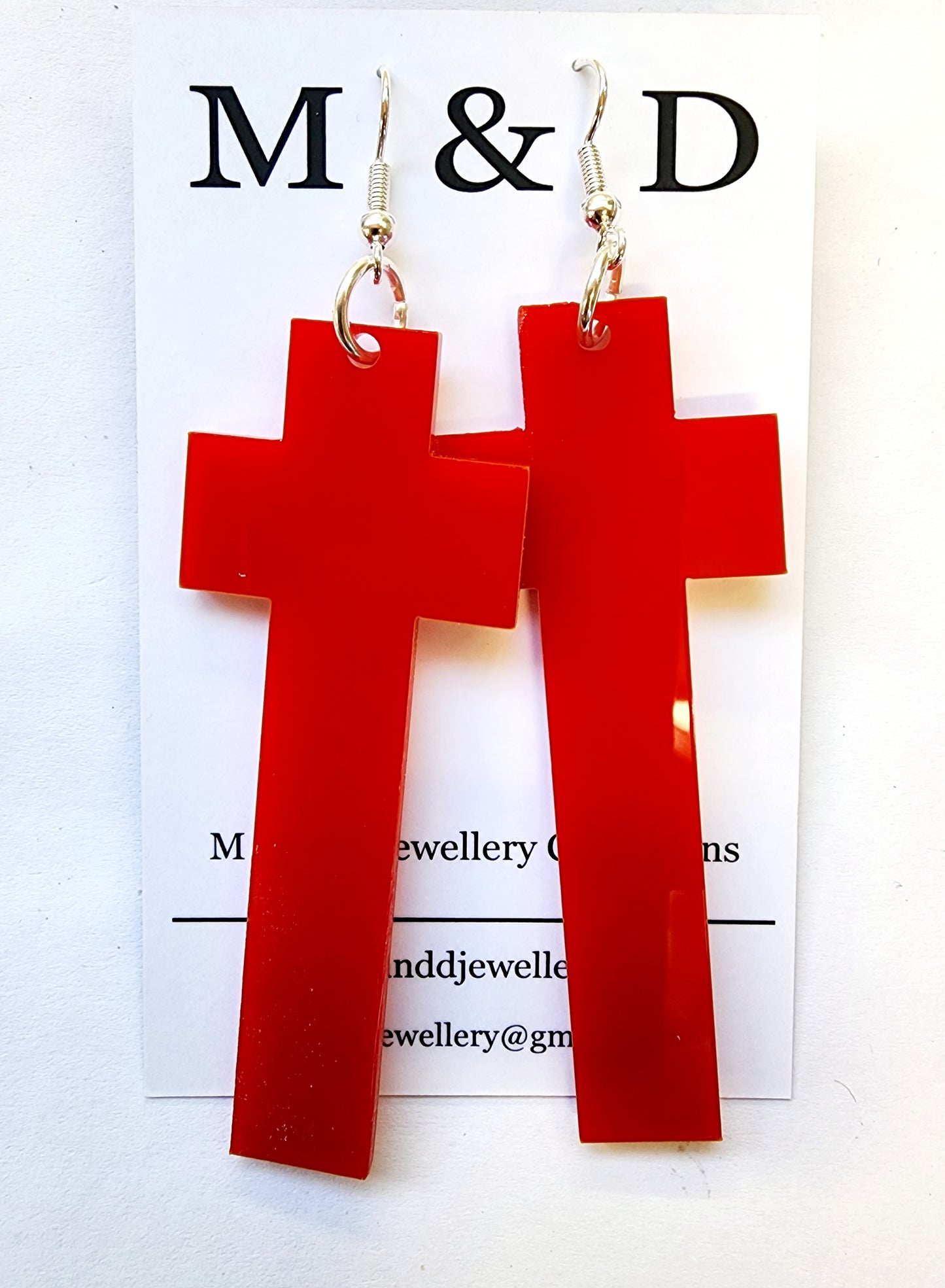 Tall Cross Dangle Earrings