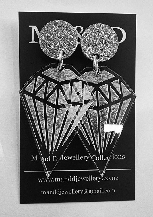 Diamond Dazzle Stud Dangle Earrings