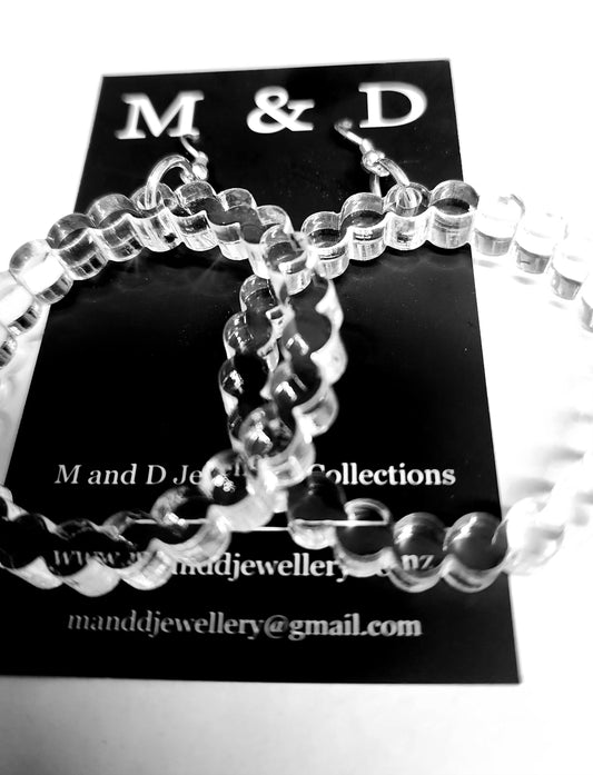 Clear Bubble Ring Dangle Earrings