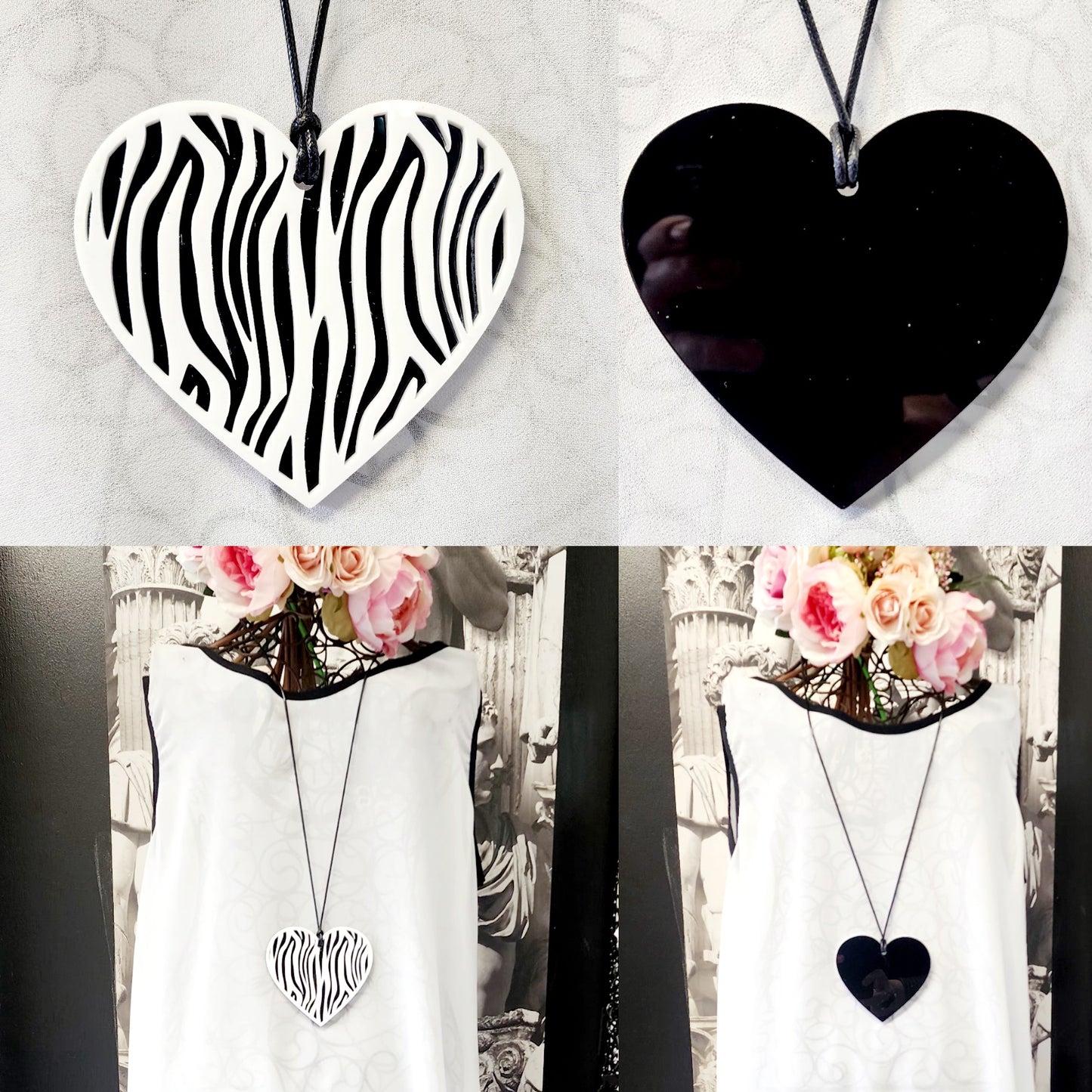 Heart Tiger Stripe Statement Necklace 6mm