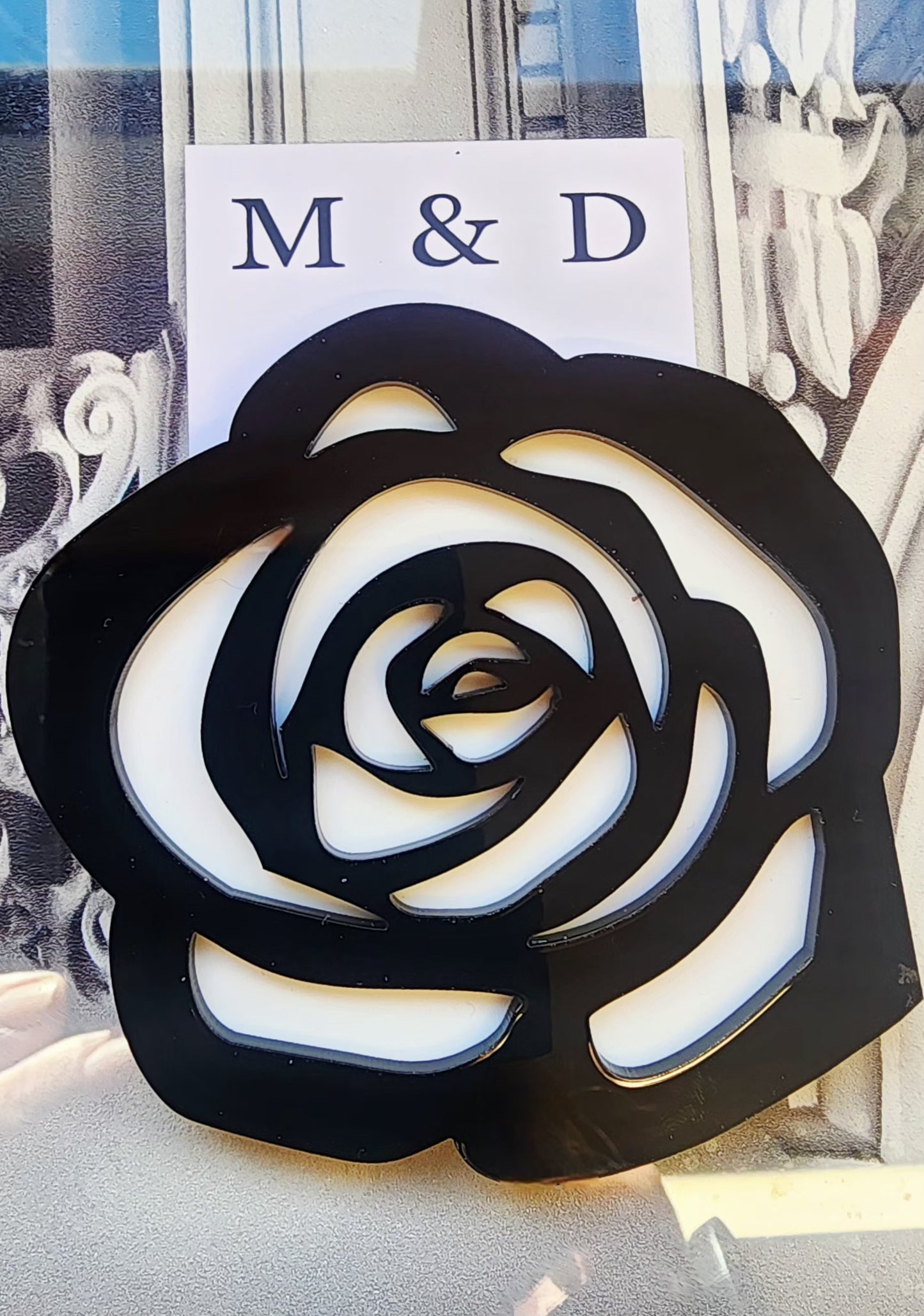 Rosetta Rose Brooch Layered Large
