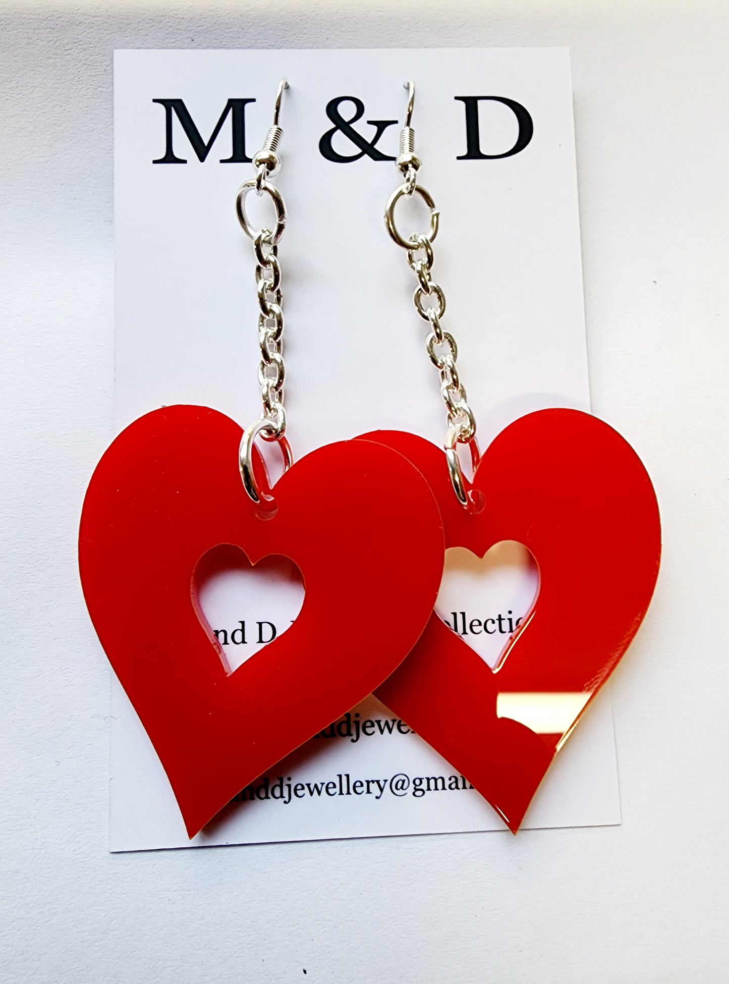 Chained Heart Cutout Earrings Dangles