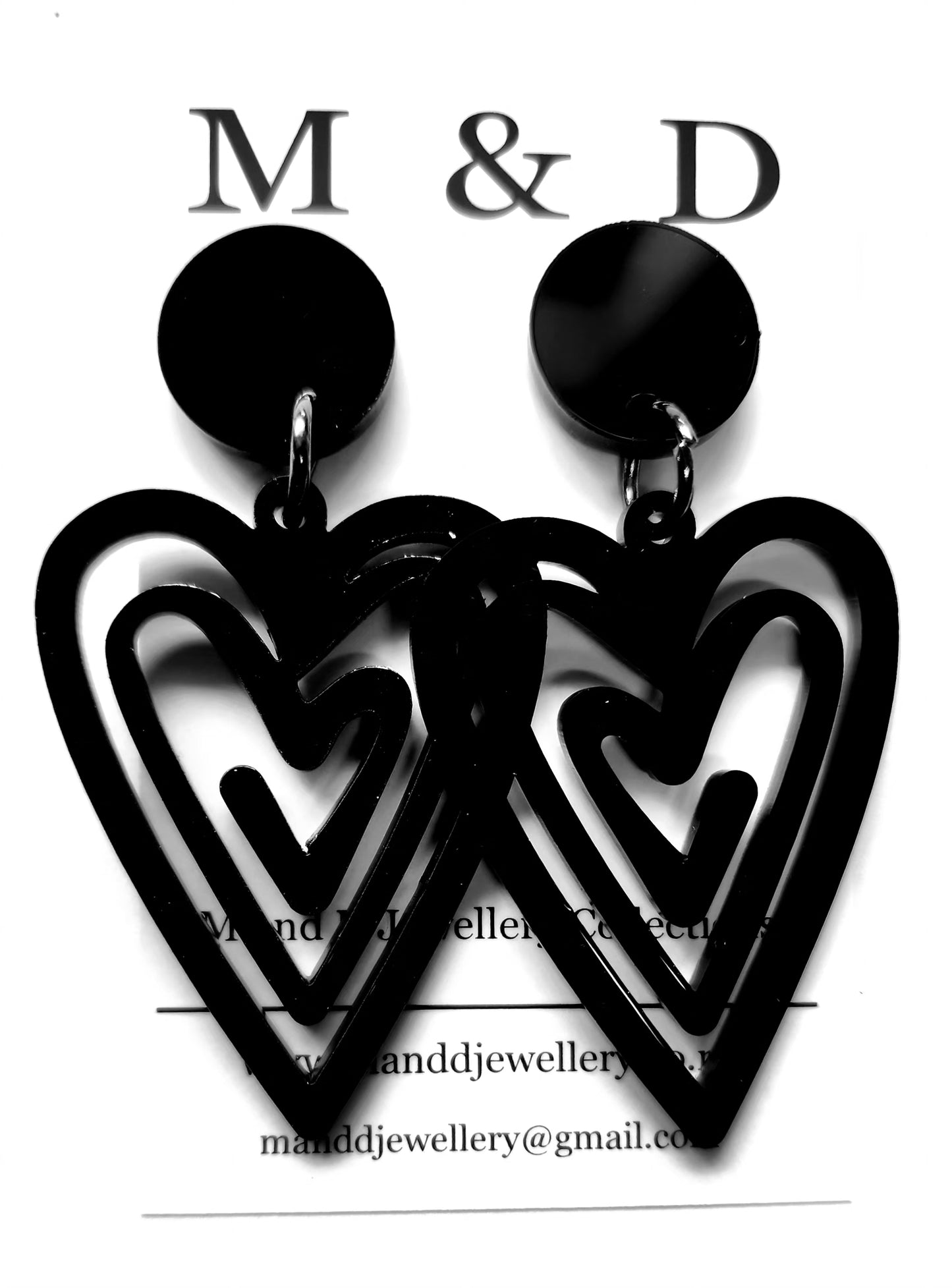 Heart Maze Stud Dangle Earrings