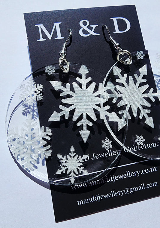 Christmas Engraved Dangle Earrings