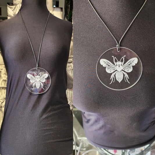 Engraved Bee Necklace