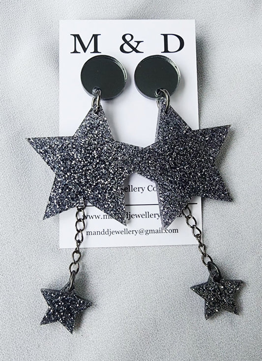 Star Stud Dangles with Chain