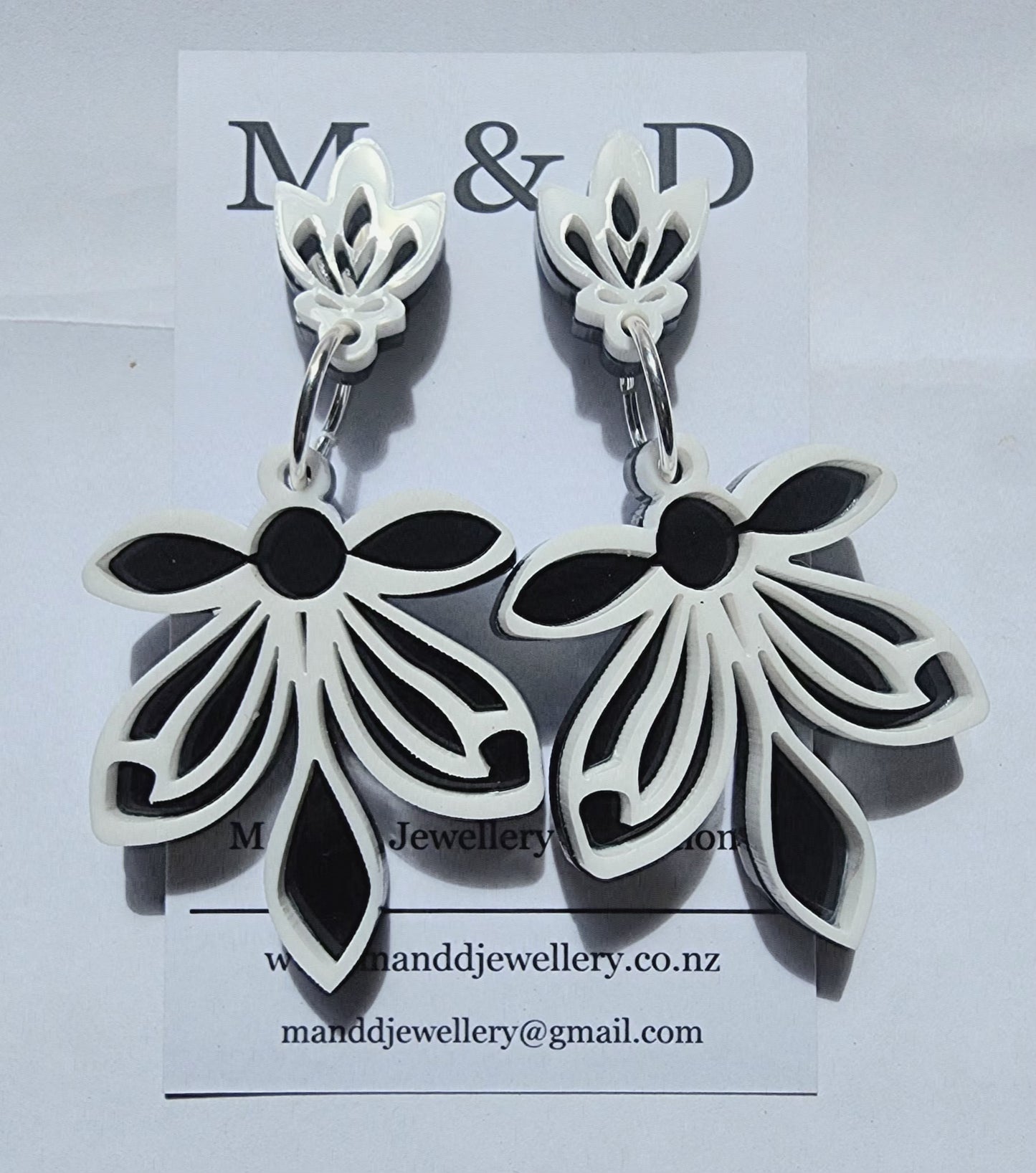 Orchid Mirrored Stud Dangles Earrings