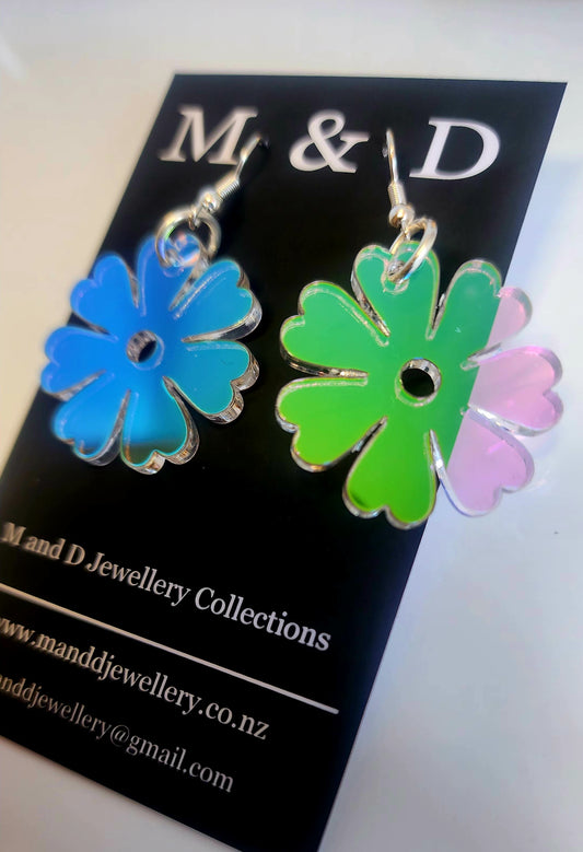 Iridescent Petal Dangles Earrings