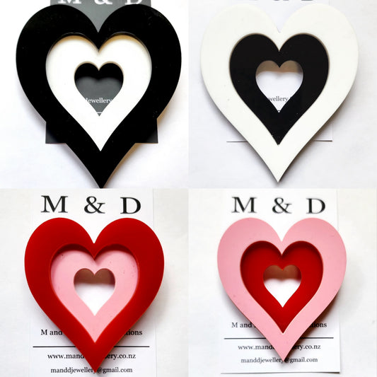 Brooch Layered Heart